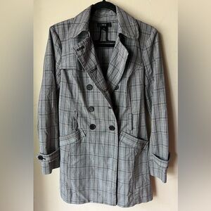 BCX Women’s Plaid Trench‎ Coat size Medium